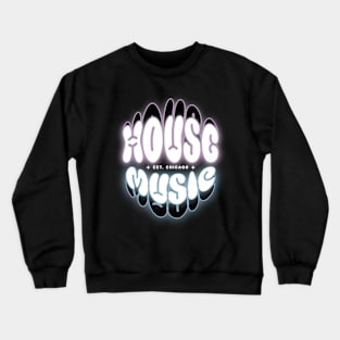 HOUSE MUSIC  - Puffy Y2K Glow (Lavender/blue) Crewneck Sweatshirt